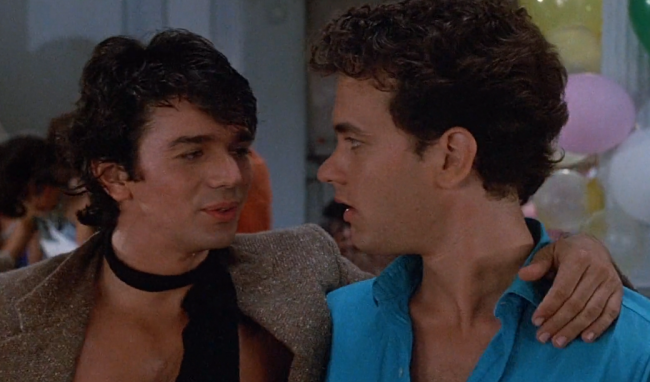 Adrian Zmed, Tom Hanks (Bachelor Party, 1984). 