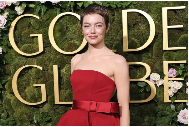 From Bold Shave to Bold Pixie: Emma Stone’s 2025 Golden Globes Red Carpet Transformation